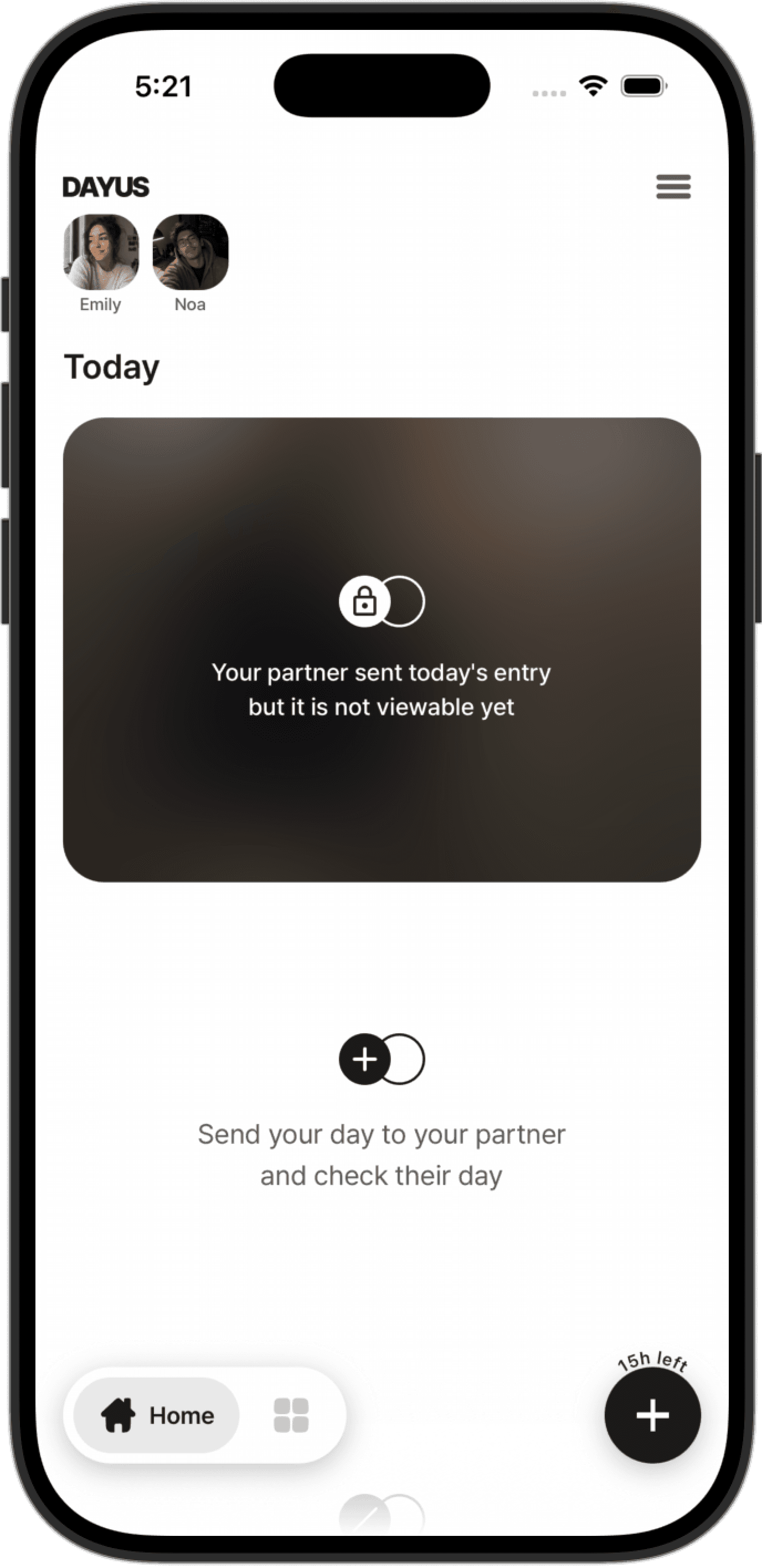 A partner's entry waiting, still locked until you share yours